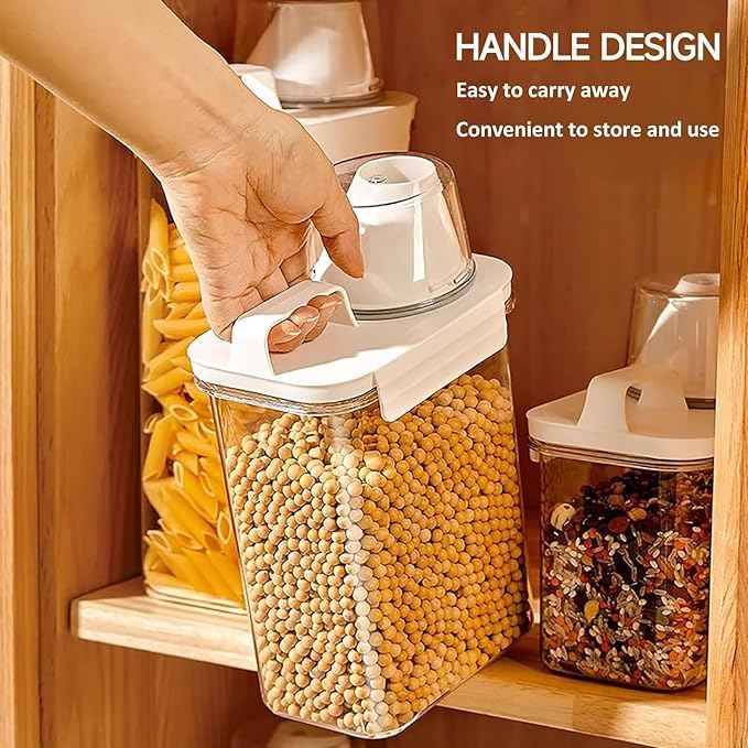 Rice Storage Dispenser And Cereal Container -Airtight Food Storage Organizers BPA-free Plastic Kitchen Pantry Storage Containers food-grade PET material Suitable for rice, grains