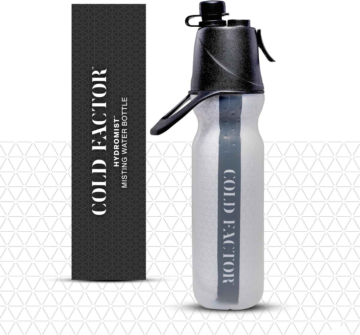 COLD FACTOR Orange Cooling Towel & Misting Water Bottle Bundle– Soft Cooling Neck Wrap w/UPF 50+ Protection, Machine Washable – Insulated 20oz Hydration & Cooling Spray for Sports, Exercise & Fitness