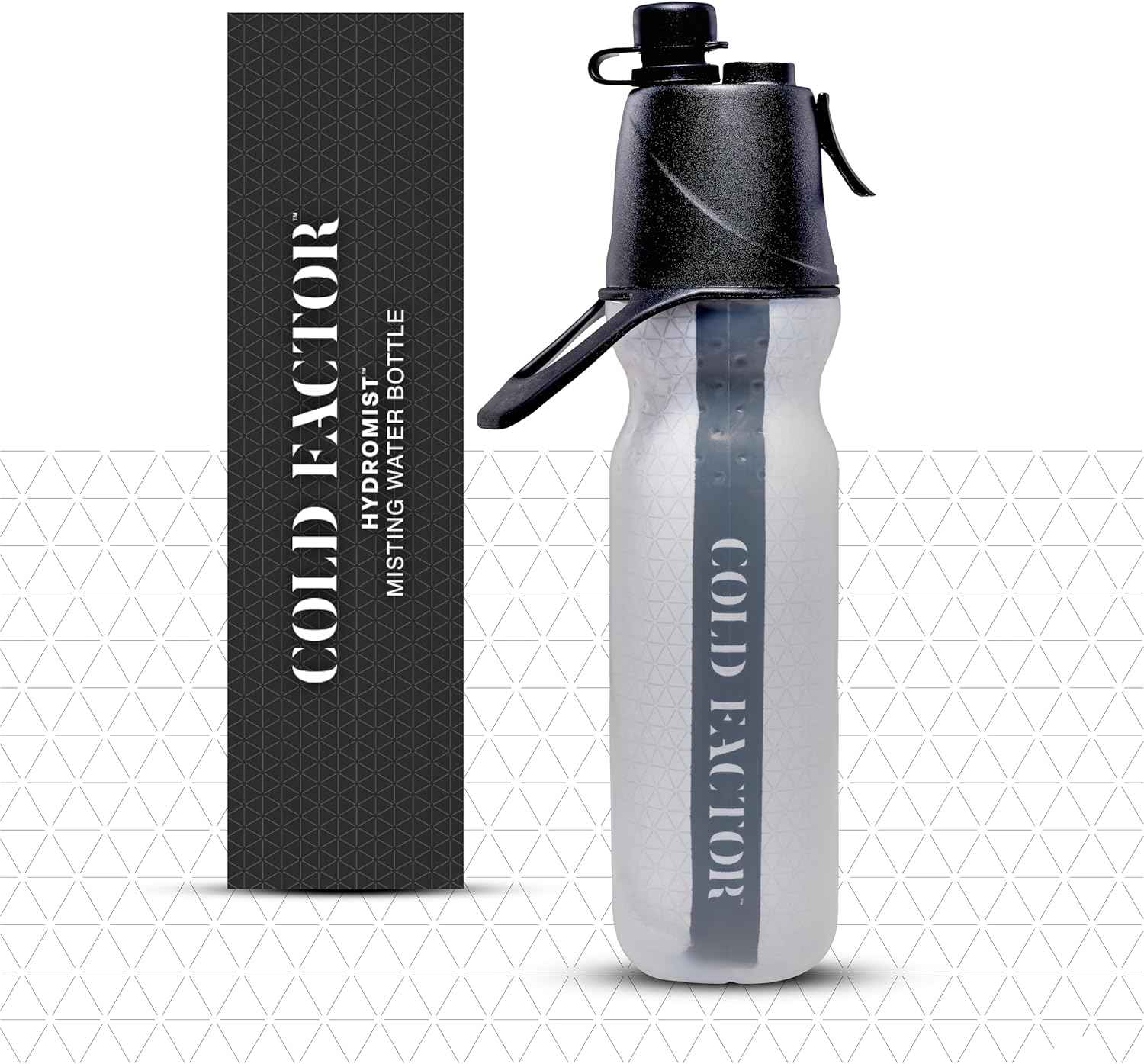 COLD FACTOR Orange Cooling Towel & Misting Water Bottle Bundle– Soft Cooling Neck Wrap w/UPF 50+ Protection, Machine Washable – Insulated 20oz Hydration & Cooling Spray for Sports, Exercise & Fitness