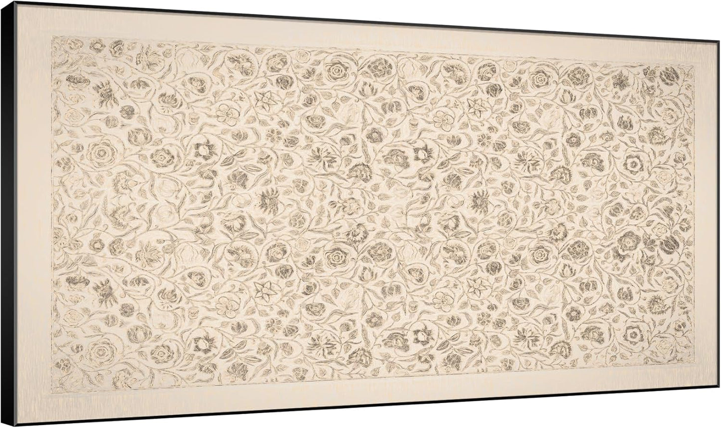 SIGNWIN 30"x60" Extra Large Framed Wall Art Vintage Botanical Sketch with Detailed Floral Pattern, Classic Nature Illustration for Home Living Room Bedroom Decor (Frame Assembly Required)