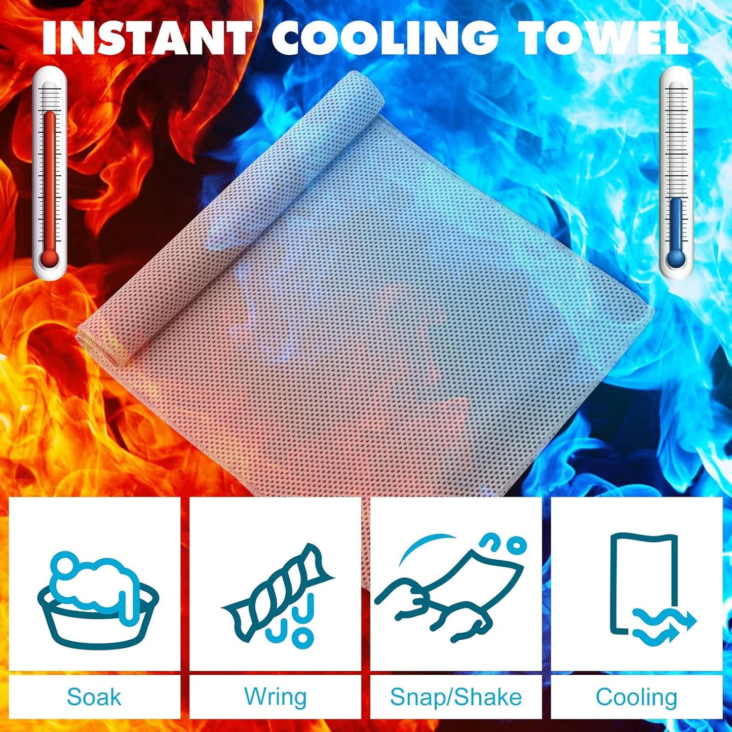 Honoson 20 Packs Cooling Towel Ice Towel Microfiber Sports Towel Breathable Chilly Towel with Bag Wet Towel for Neck Men Women Stay Cool Yoga Gym Golf Workout Travel Camping Beach Accessories