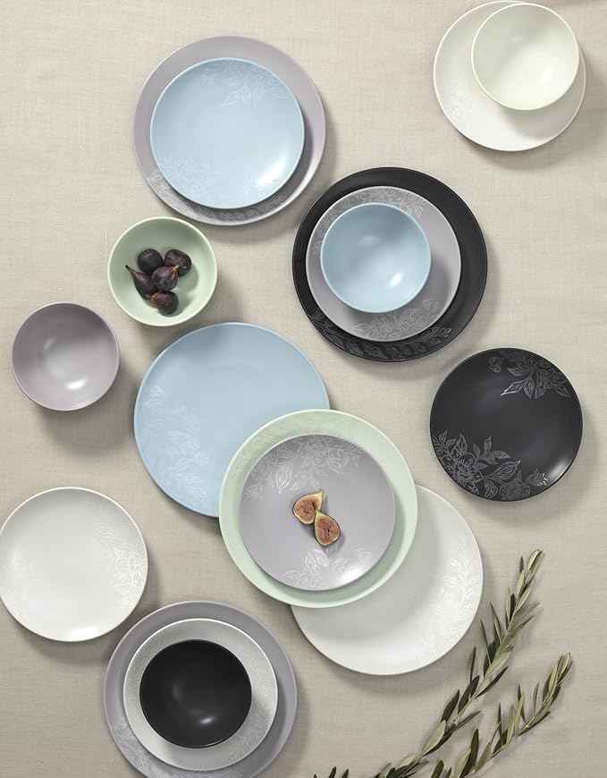 Oneida 897397 Roseto 12-Piece Dinnerware Set, White