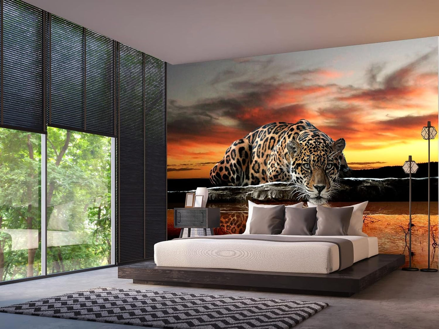 Animal Leopard 3D Wallpaper Mural Peel and Stick 98" x 58"