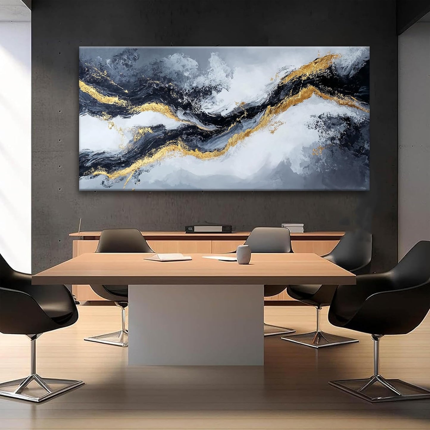Abstract Art Wall Decor Large Modern Wall Art Pictures For Living Room Black And White Wall Art Prints Abstract Wall Art Artwork for Walls Canvas Art Wall Decor Home Office Wall Decoration 29" X 58"