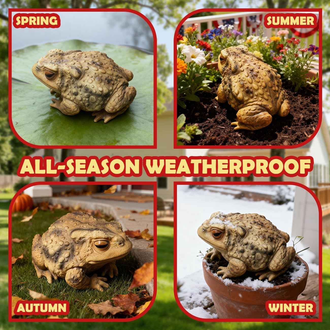Sunthus Frog Toad Sculptures Garden Statues Yard Art Resin Decorations Outdoor Garden Decor
