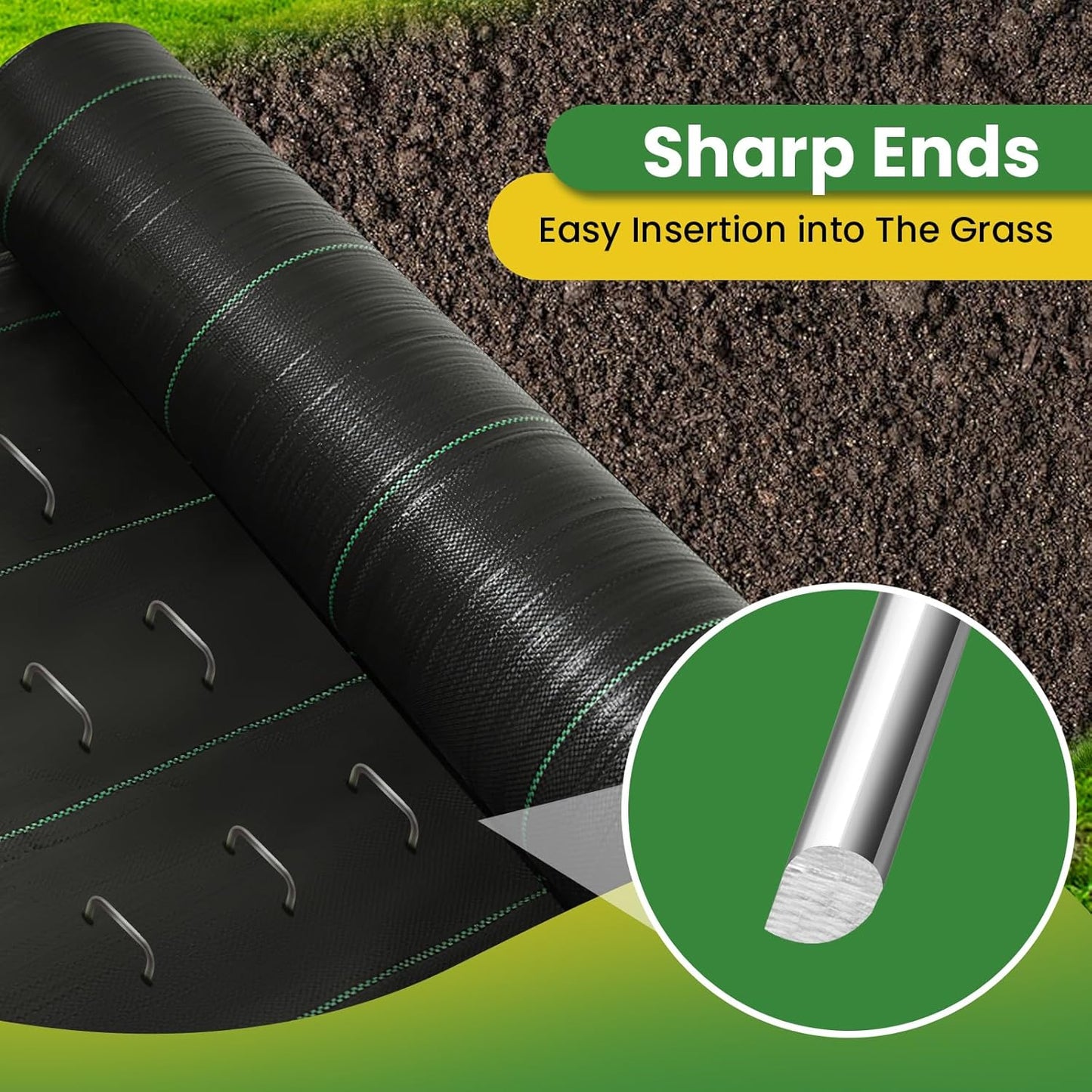 Landscape Staples 10 Inch 120 Pack, Garden Stakes Galvanized Garden Staples 11 Gauge, Plant Cover Stakes for Lawn Weed Barrier