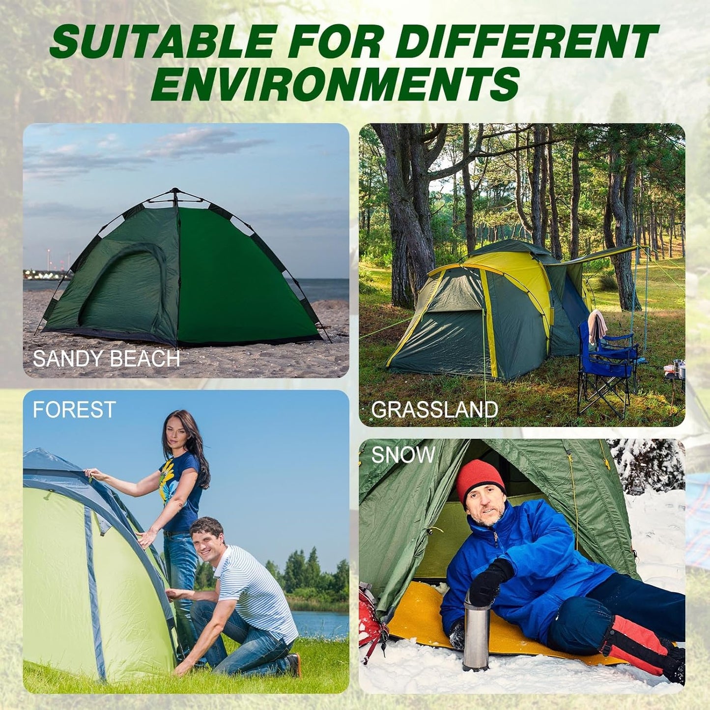 Hicarer 40 Pcs 20 Pcs 8'' Screw in Tent Stakes Heavy Duty Ground Metal Stakes for Inflatables with Hex Head Driver for Outdoor Camping Tent Inflatable Garden Decor (Luminous White)