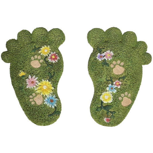 Garden Stepping Stones - Decorative Stones for Patio, Lawn, Stepping Stones Made of Resin (Set of 2)