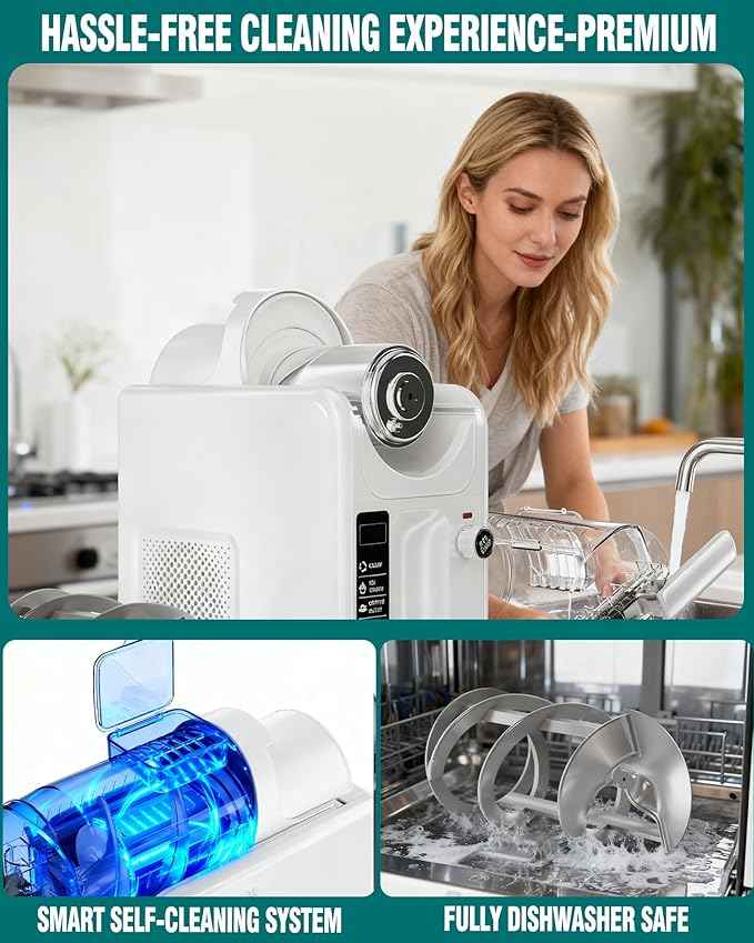 WantJoin 2-in-1 Slushie Machine – 72 oz White Frozen Drink Machines with 6 Preset Modes, No Ice Needed, Quiet and Simple Knob Operation, Frozen Drink Maker for Ice Cream, Margarita & Slushy