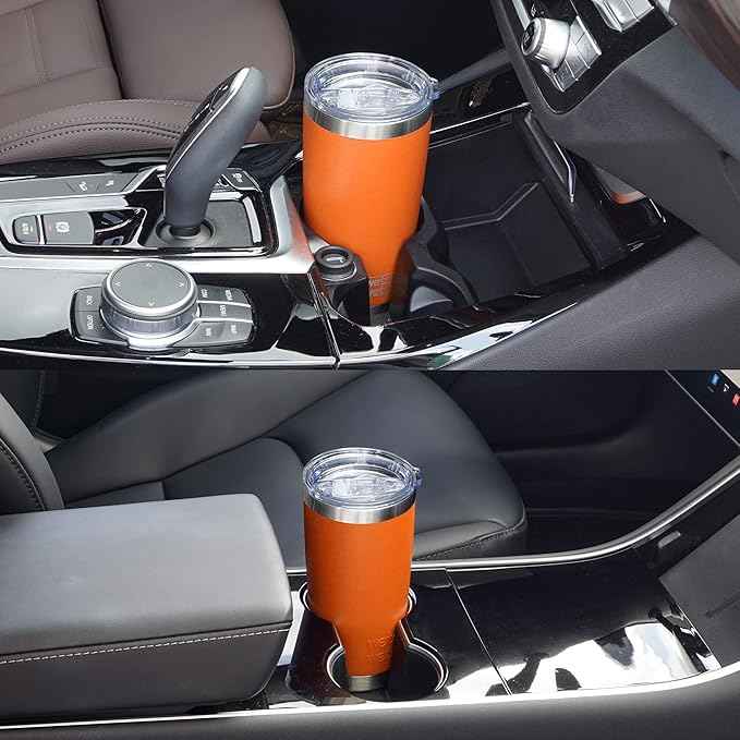WETOWETO 20oz Insulated Stainless Steel Tumbler, Double Wall Vacuum Leak-proof Travel Coffee Mug, Powder Coated Water Cup (Orange, 1 Pack)