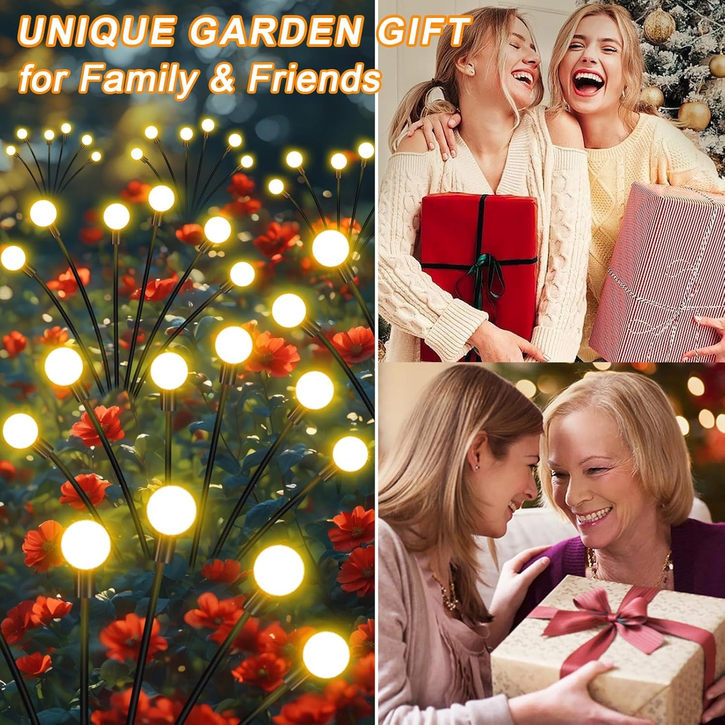 ZFNN Solar Firefly Lights 16 LED Swaying Outdoor Waterproof Decorative Lights for Yard Patio Pathway Lawn Decorations 2 Pack