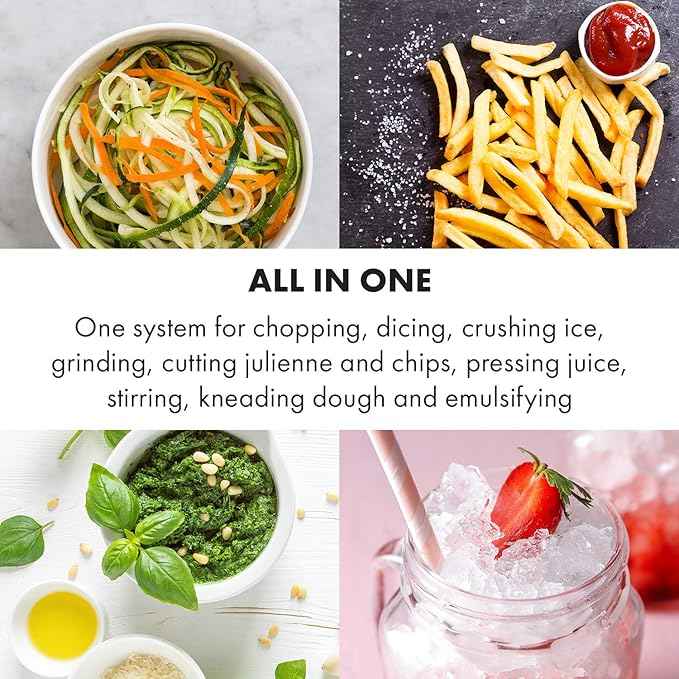 Klarstein Luca Multi-Function Mixer Blender Chopper Kitchen Grater Juicer Food Processor, 1000 Watt, Stepless, 6 Levels, BPA Free, 3 Litres, 3 L Measuring Cup, Spatula, Red