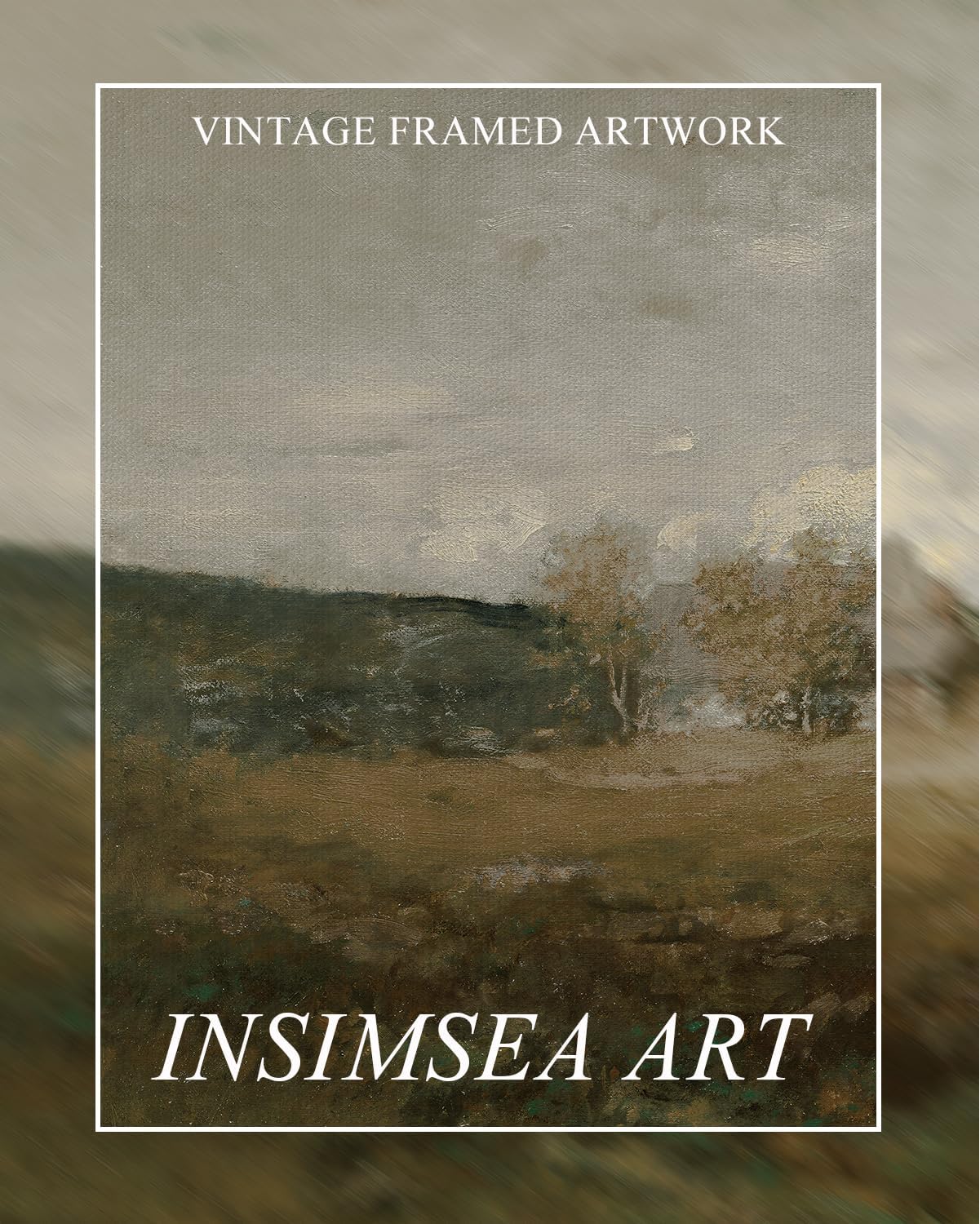 InSimSea Extra Large Framed Vintage Wall Art, Living Room Country Farmhouse Decor, Retro Road Landscape Paintings, Canvas Prints, Rustic Scenery Long Pictures for Bedroom Above of Bed,24x48inch