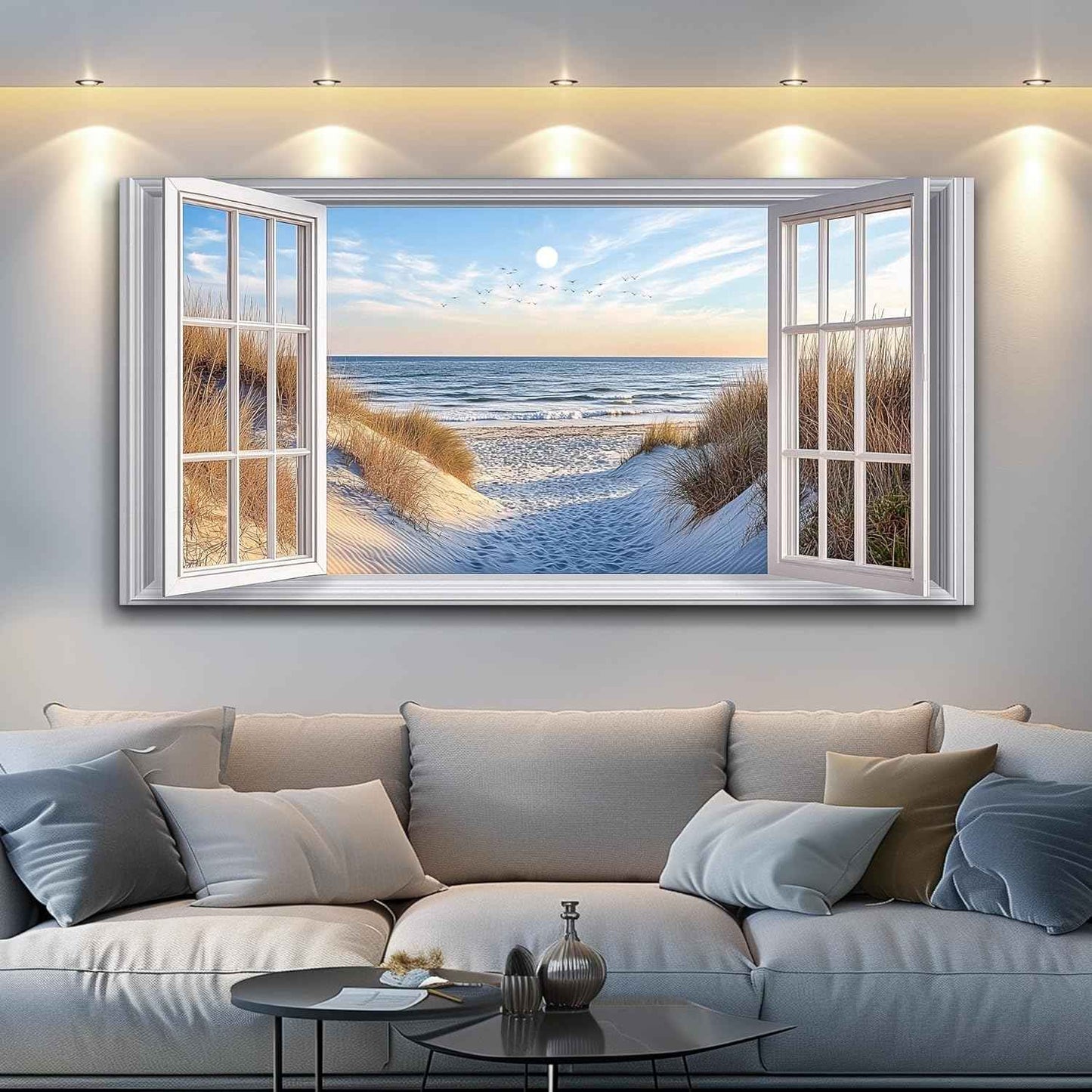 JUDASJART Canvas Wall Art For Living Room Large Wall Decor For Office Bedroom Decorations Coastal Beach Landscape Pictures Farmhouse Painting Artwork Room Wall Mural Aesthetic Home Decor 30x60 In