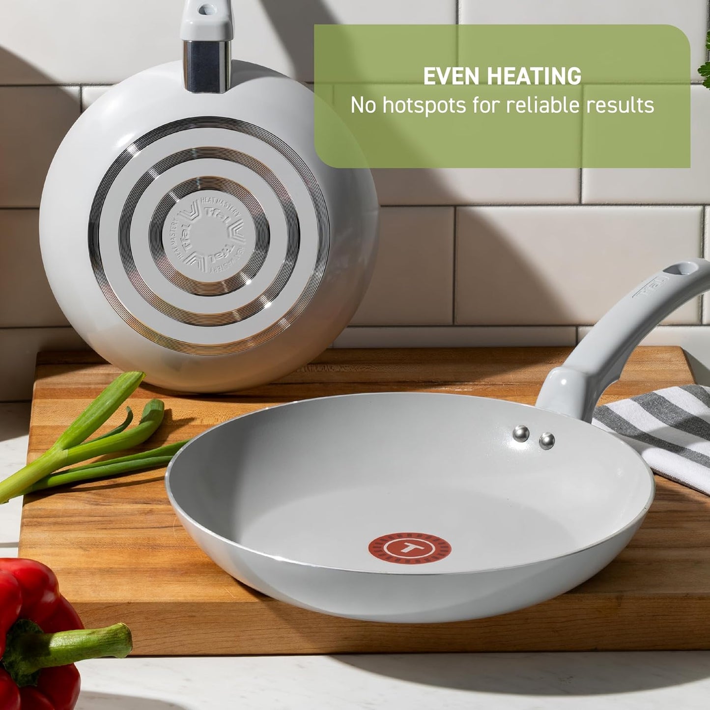 T-fal Refresh Ceramic Nonstick Saute Pan with Lid 5 Qt, Oven Safe up to 350°F Cookware, Stay-Cool Handle, Skillet Pots and Pans, Dusty Rose