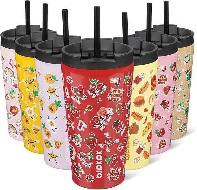 BJPKPK 18oz Tumbler With lid And Straw Stainless Steel Travel Coffee Mug Insulated Tumblers Cups,Passionate-Red