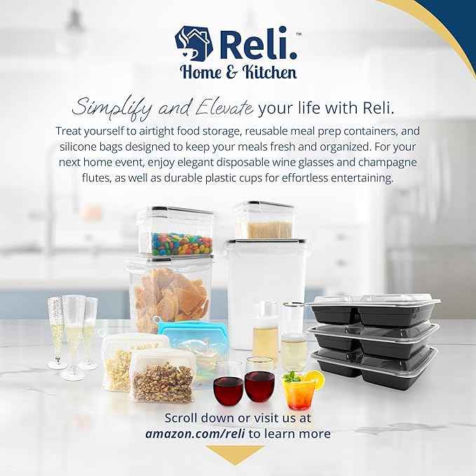 Reli. 8.5L Airtight Food Storage Containers with Lids (2 Sets) Kitchen Organizers and Storage Containers, Pantry Organizers | BPA Free Plastic XXL Set w/ 2 Measuring Cups, 6 Labels, Pen