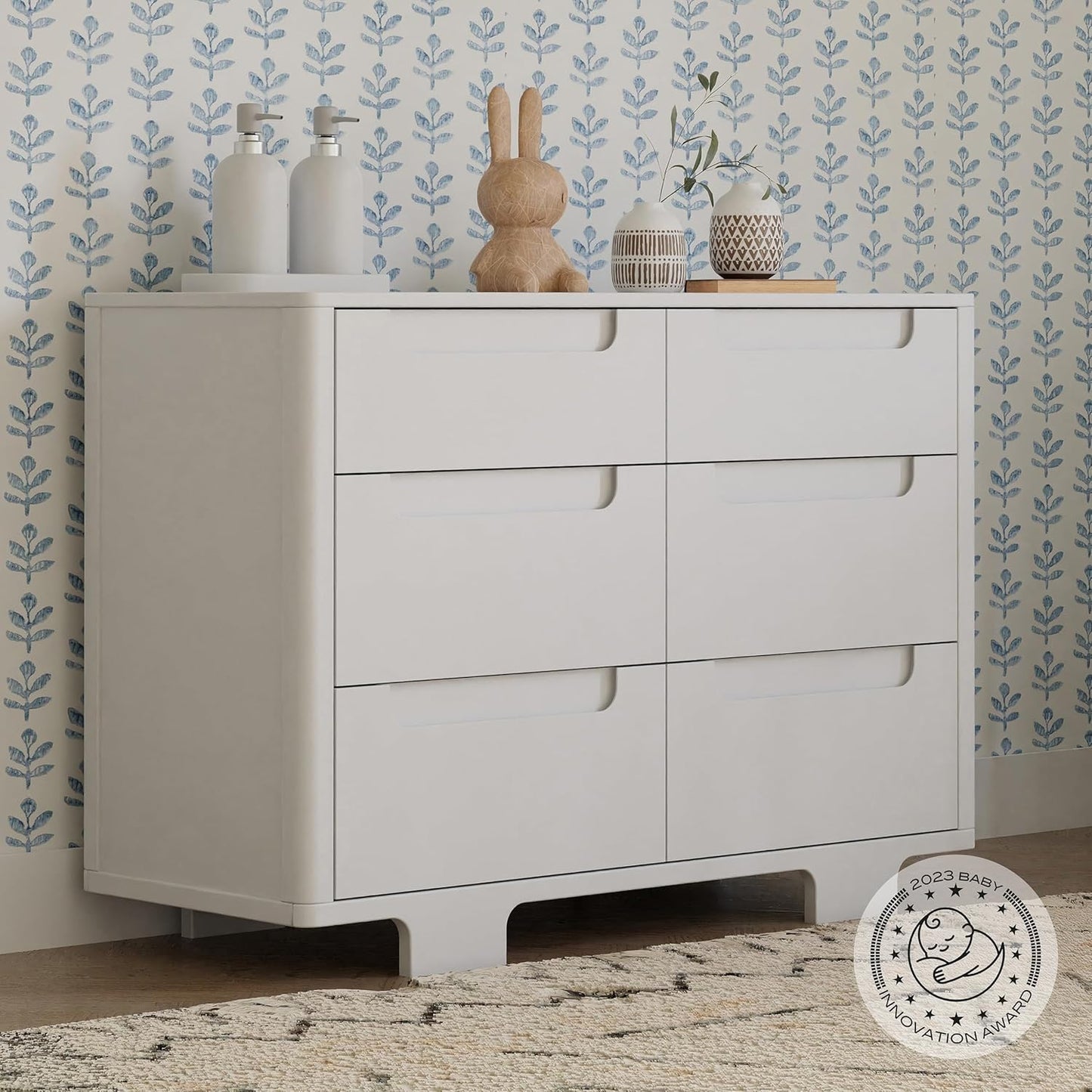 babyletto Yuzu 6-Drawer Dresser in White, Greenguard Gold Certified