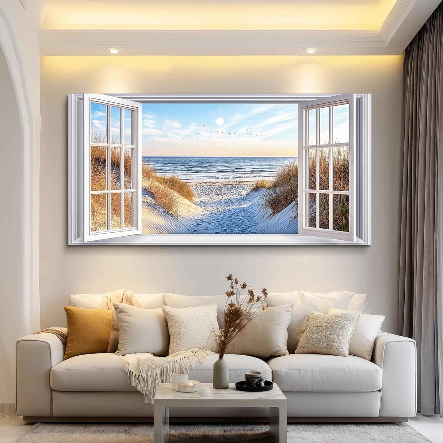 JUDASJART Canvas Wall Art For Living Room Large Wall Decor For Office Bedroom Decorations Coastal Beach Landscape Pictures Farmhouse Painting Artwork Room Wall Mural Aesthetic Home Decor 30x60 In