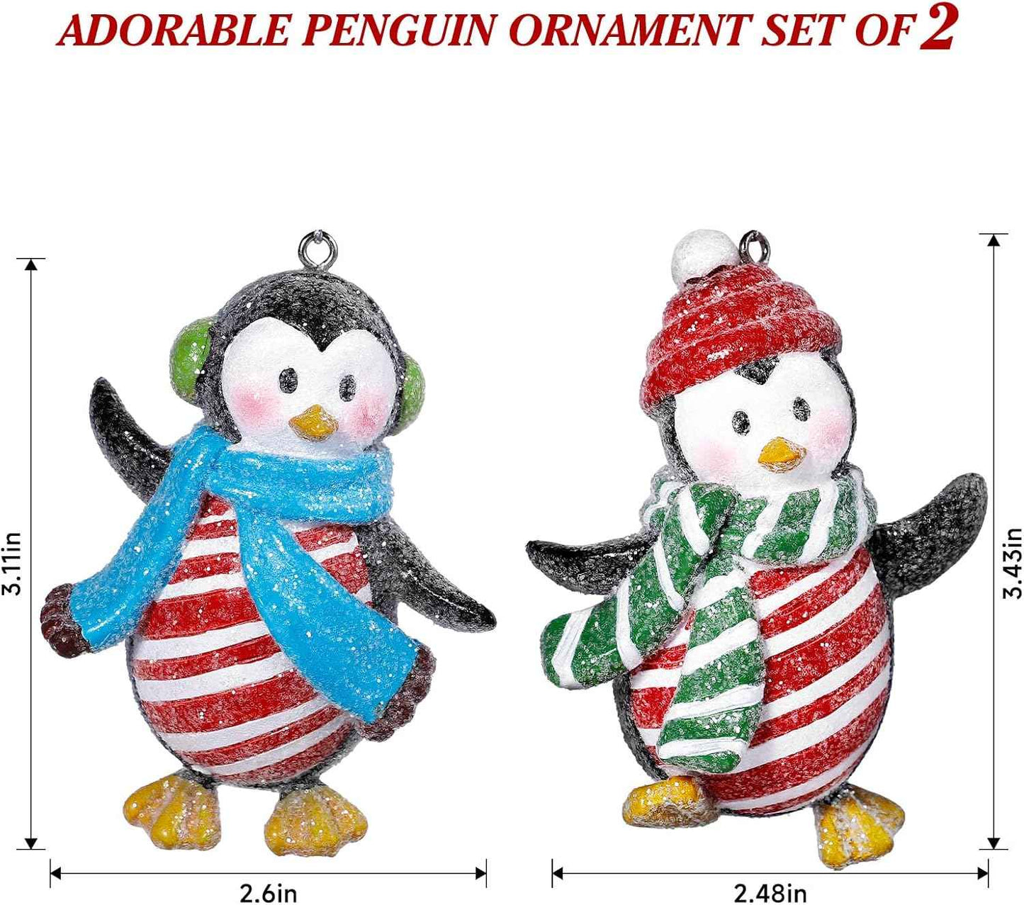 Christmas Tree Decorations, Penguin Hanging Ornaments, Holiday Personalized, Holiday Party & Home Decorations, 2 PCS