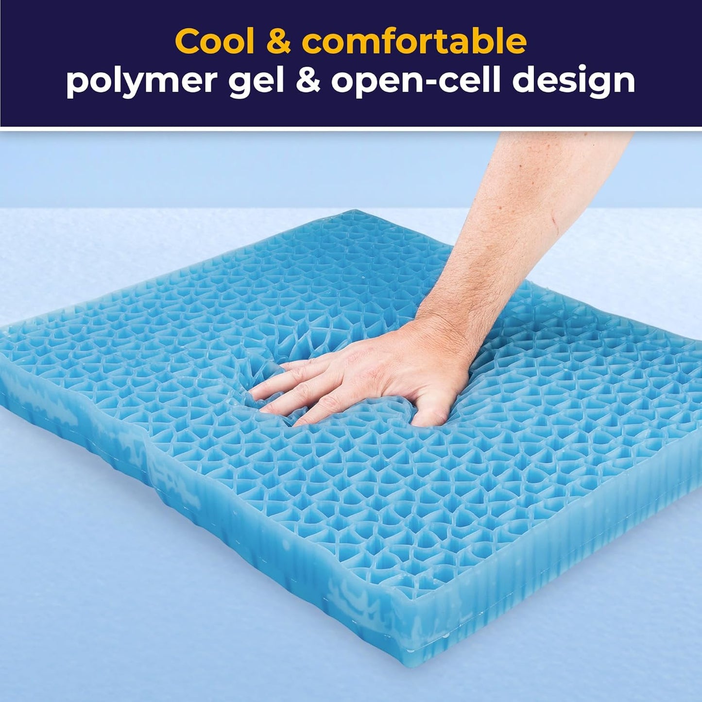 Drive Medical DualEase Gel Seat Chair Cushion for Wheelchair, Office Chairs & More, 16 Inch 2-Sided Pressure Relieving Cushion with Cooling Airflow, Machine Washable Cover, 2-Year Warranty