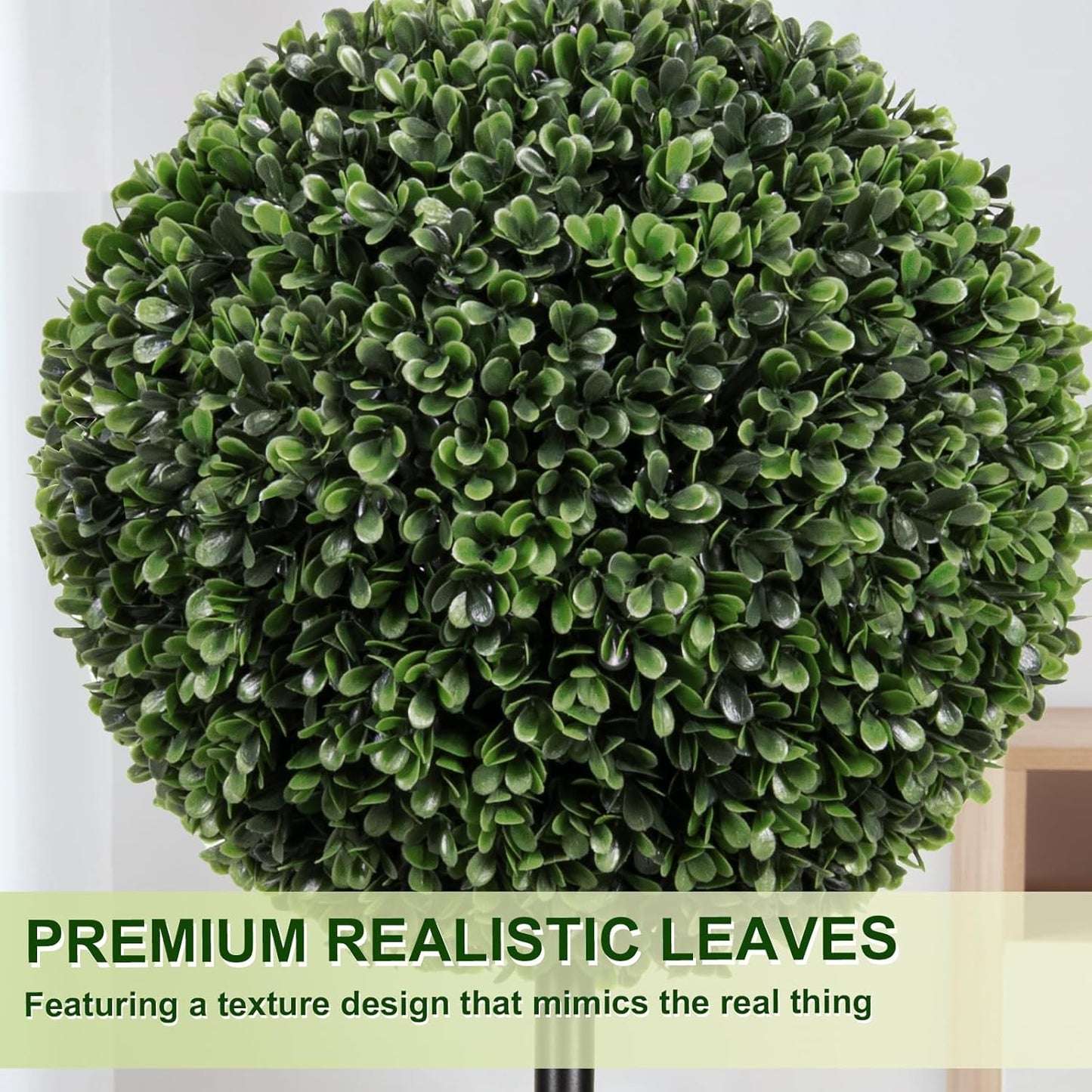 VIVATREES 4FT UV-Resistant Artificial Triple Ball Boxwood Topiary Set of 2, All-Weather Outdoor & Indoor Decor for Garden, Porch, Entryway