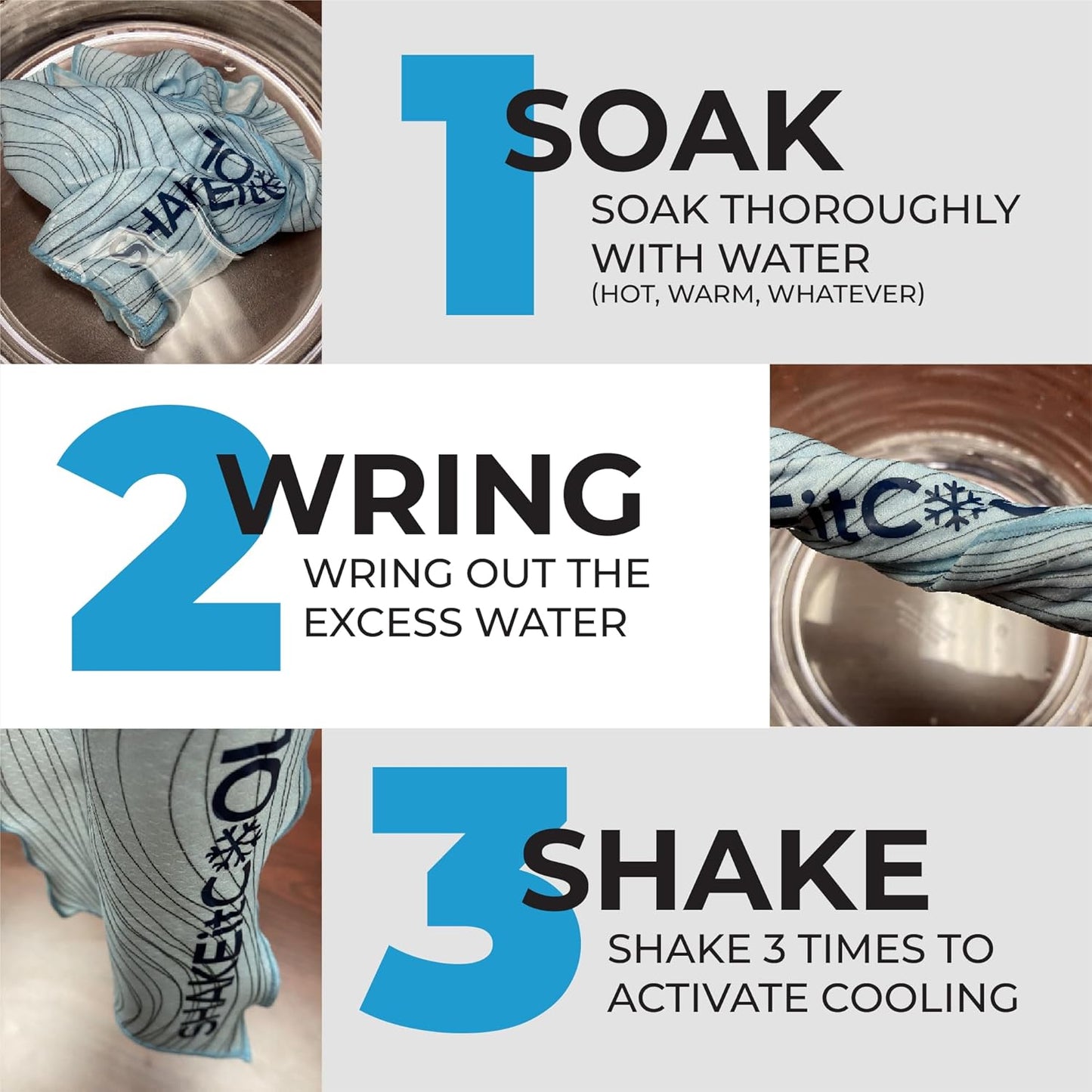 SHAKEitCOOL Original Cooling Towel – Be Cool in Style - Heat Relief, Soft, Lightweight, Sun Protection, Easy Clean - Perfect for Biking, Running, Yoga, Gym, Gardening - Sunset Mountain