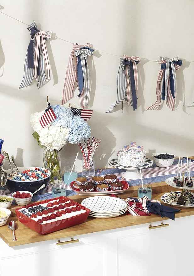 Lenox 895695 Blue Bay Stripes 4-Piece Dinner Plate Set