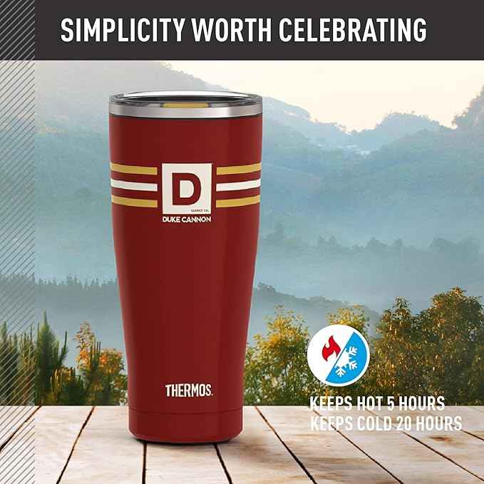 THERMOS, Stainless Steel Tumbler with Slide Lock, 18 Ounce, Vintage Stripe