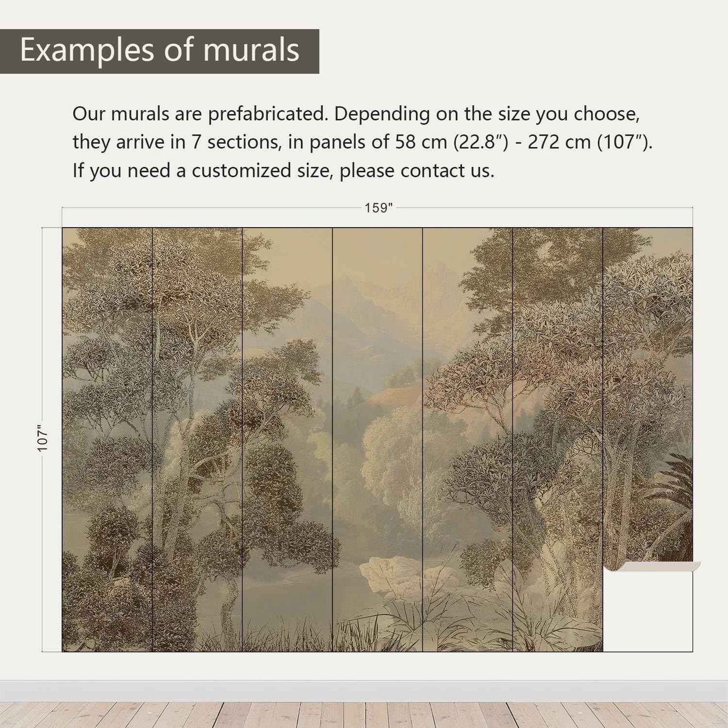 AFZEVEB-Tropical Jungle Wallpaper Landscape Tree wall murals for Bedroom 159"x107"(Not Peel and Stick)
