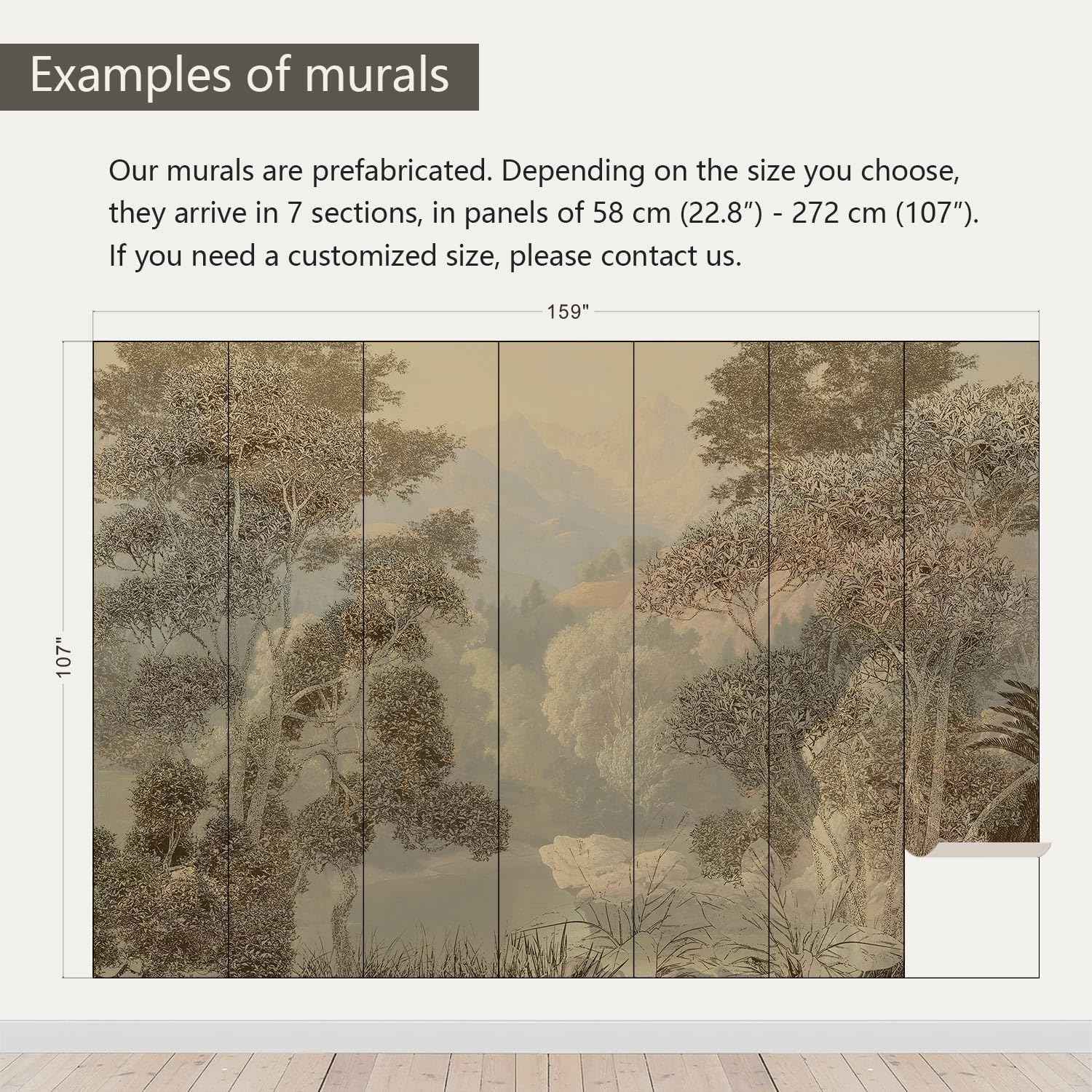 AFZEVEB-Tropical Jungle Wallpaper Landscape Tree wall murals for Bedroom 159"x107"(Not Peel and Stick)
