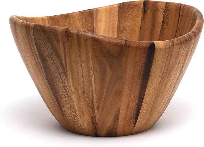 Lipper International Large Wavy Bowl, Acacia