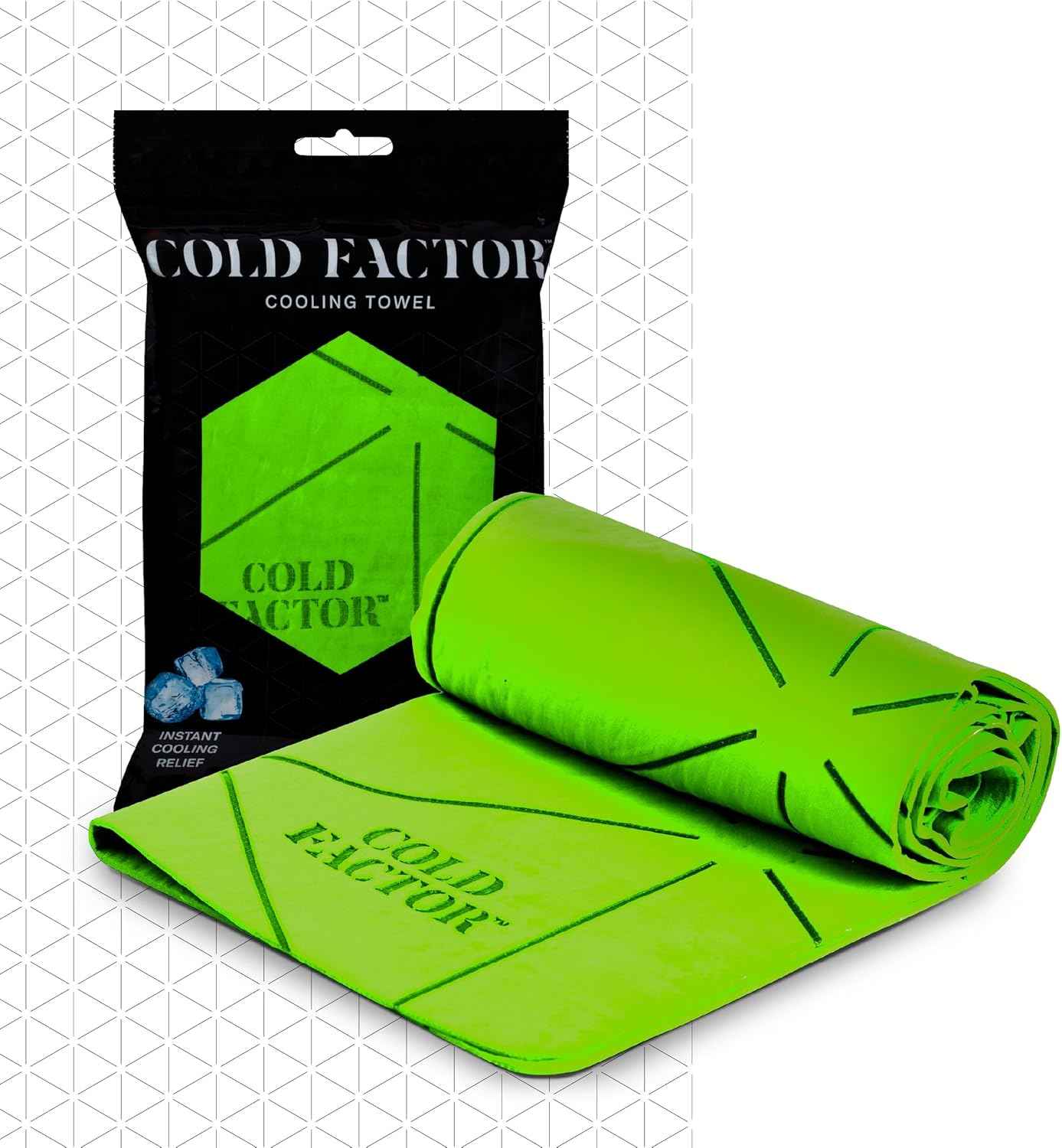COLD FACTOR Lime Cooling Towel & Misting Water Bottle Bundle– Soft Cooling Neck Wrap w/UPF 50+ Protection, Machine Washable – Insulated 20oz Hydration & Cooling Spray for Sports, Exercise & Fitness