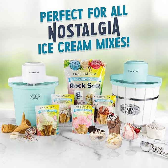 Nostalgia Electric Ice Cream Maker – Parlor Style, Old Fashioned Soft Serve Ice Cream Machine Makes Frozen Yogurt or Gelato in Minutes - Fun Kitchen Appliance – White - 4 Quart