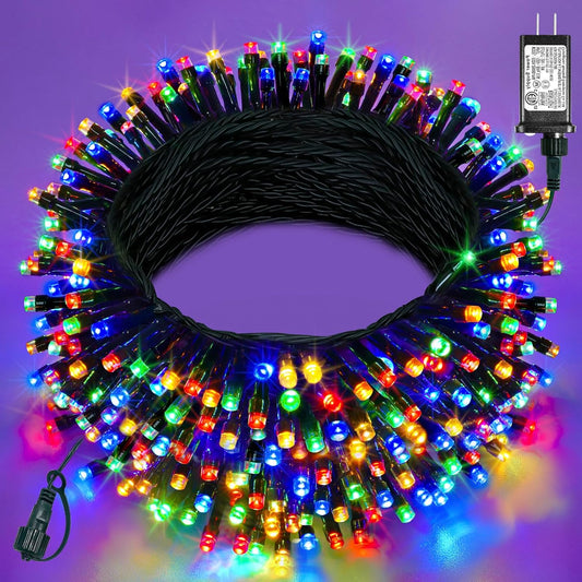 Christmas Lights Outdoor, 80FT 240 LED Connectable Christmas String Lights Green Wire with 8 Modes, Waterproof Twinkle Tree Lights for Indoor Room Patio Garden Party Decorations, Multicolor