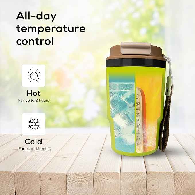 16oz Travel Tumbler - Double Wall Vacuum Insulated Tumbler with Lid & Straw - Leakproof Stainless Steel Tumbler Cup for Water, Iced Tea or Coffee, Smoothie, Cold & Hot Drinks, Sports, Work, Car & Gym