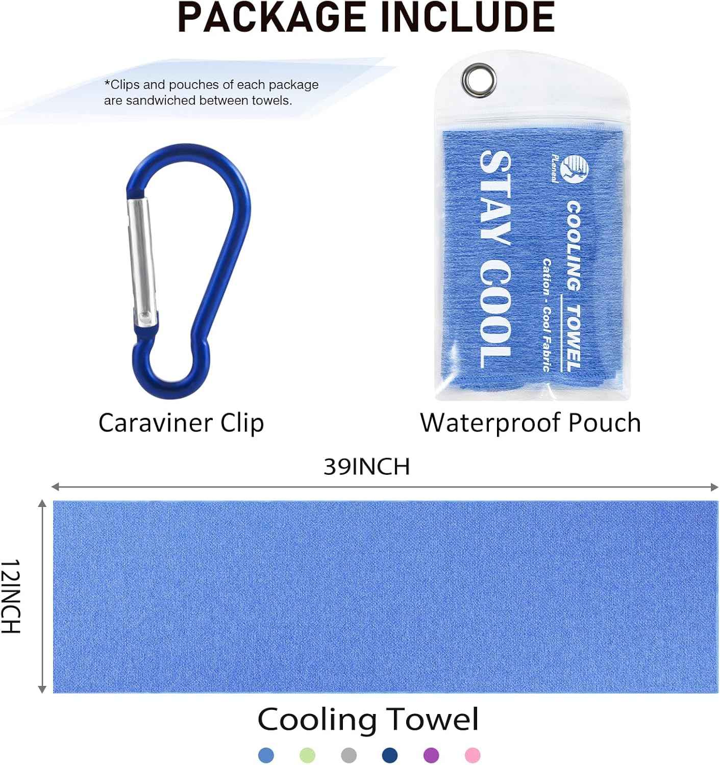 Pleneal Cooling Towels - 6 Pack Cooling Towel (40"x12"), Ice Gym Towels for Working Out, Microfiber Cooling Towels for Neck and Face, Yoga Towel for Home Gym, Workout & More Activities
