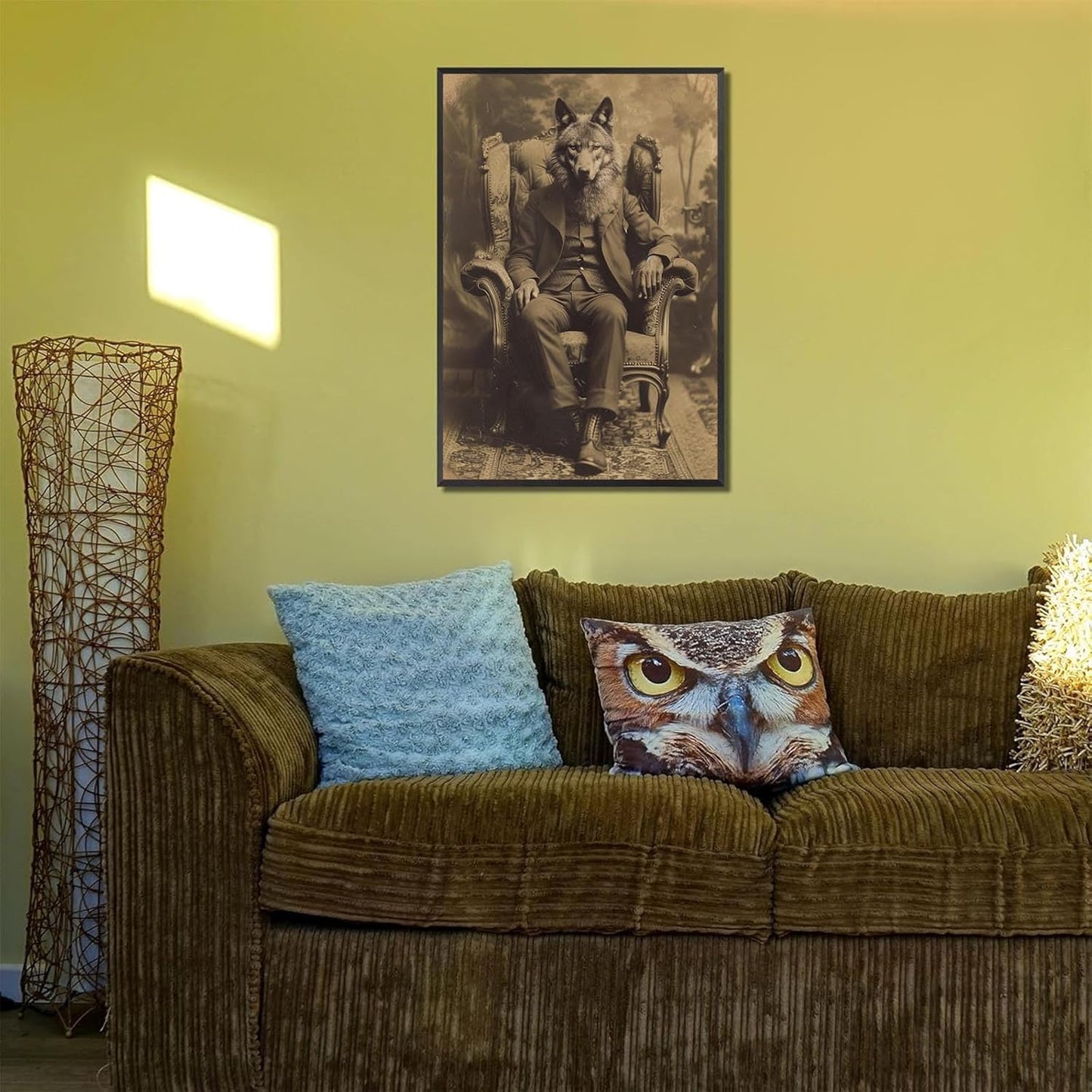 Werewolf Vintage Shoot Art Poster Print Canvas Wall Art Ideal for Dark Academia Gothic Occult Decor Living Room Bedroom Office Posters Decorations Creepy Picture 12X16inch Aluminum Framed