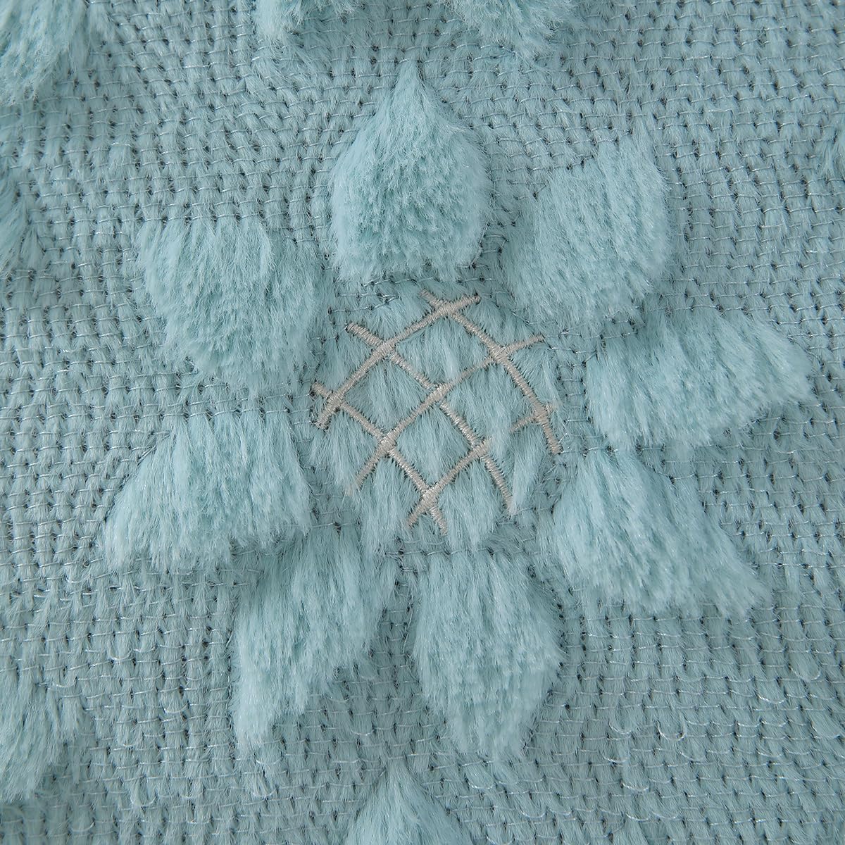 DFXSZ Spring Summer Pillow Covers 20x20 inch Set of 2 Farmhouse Decor White Flower Heart Sunflower Blue Soft Plush Faux Fur Jacquard Throw Pillows for Sofa Holiday Spring Home Decor PTK024G20