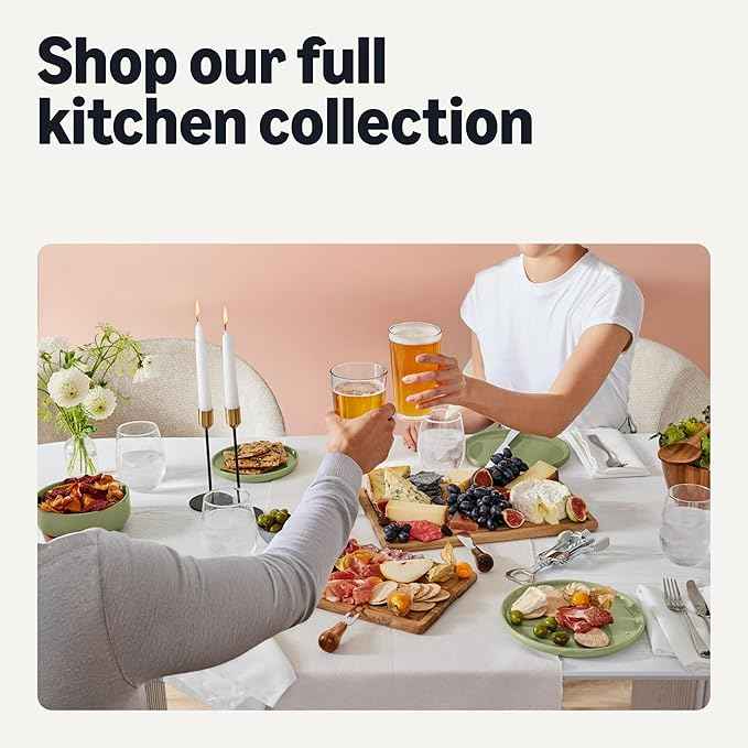Amazon Basics Glazed Stoneware Dinner Plates, Ceramic 4-Piece Set, Microwave, Dishwasher and Freezer-Safe, 10.5 in., Olive