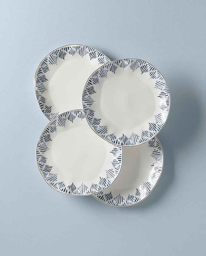 Lenox Blue Bay 4-Piece Set Dinner Plates, 6.45 LB, White