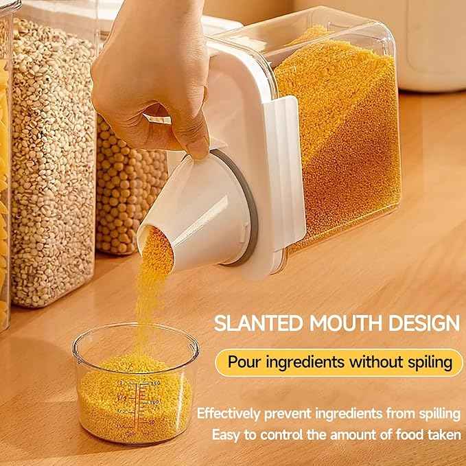 Rice Storage Dispenser And Cereal Container -Airtight Food Storage Organizers BPA-free Plastic Kitchen Pantry Storage Containers food-grade PET material Suitable for rice, grains