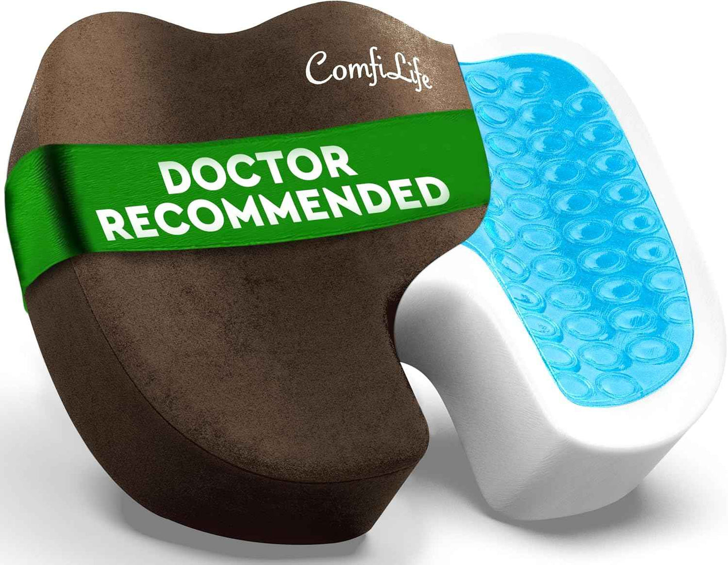 ComfiLife Premium Gel & Memory Foam Seat Cushion – Doctor Recommended Office Chair Cushion, Car Seat Cushion – Chair Cushions for Back & Sciatica Pain Relief – Seat Cushions for Office & Desk (Black)