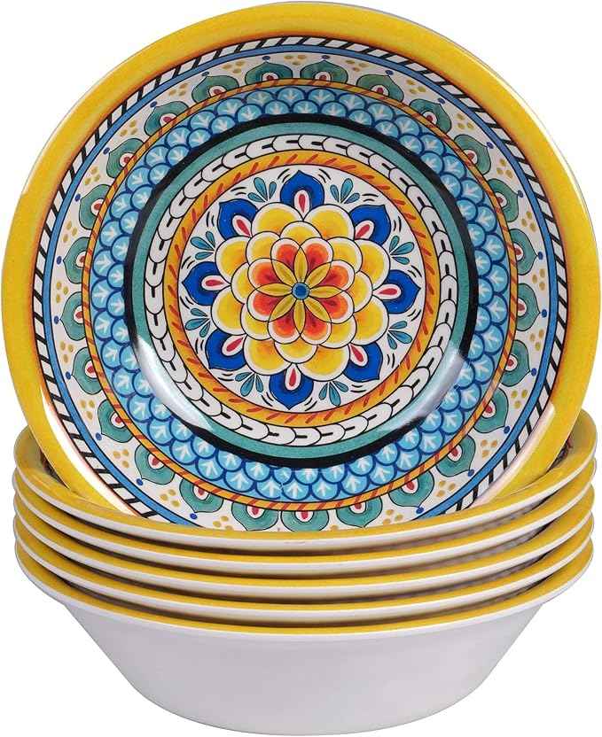 Certified International Portofino 12 Piece Melamine Dinnerware Set, Service for 4, Multi Colored