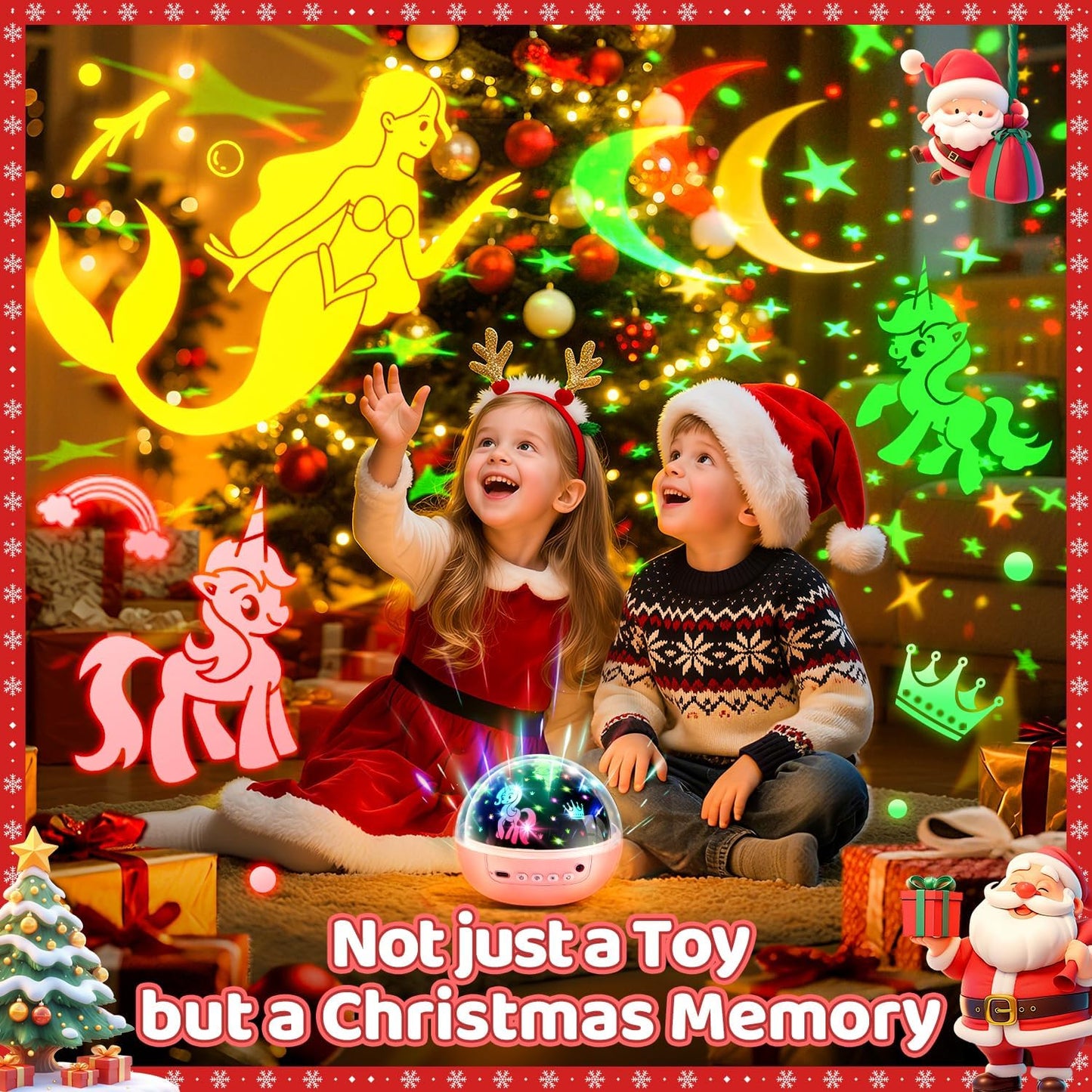 Girl Gifts & Toys, 【3 Film & 93 Colors】Kids Night Light Projector, Unicorn Toys+Princess Toys+Mermaid Toy+Night Light for Kids, 4 Year Old Girl Birthday Gifts, Juguetes para Niñas, Muñecas para Niñas