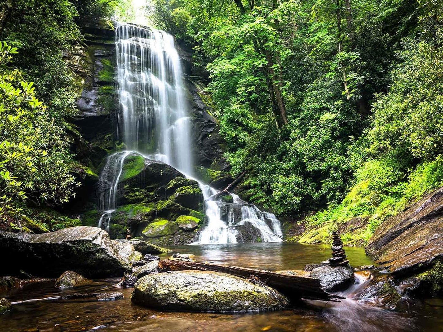 151''x105''Cascading Waterfalls in Forest Wall Mural Large Wallpaper Mural Wall Decor for Bedroom, Living Room, Kids Room(Not Self-Adhesive)