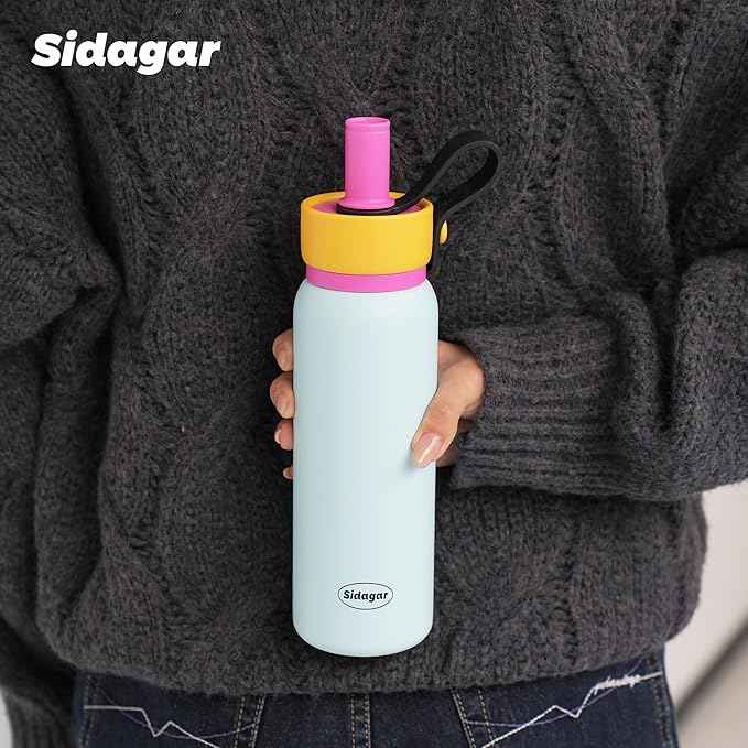24 oz Tumbler, Insulated Coffee Mug with Lid and Straw, Leak Proof Portable Travel Cup, for Hot and Cold Drinks Drinks Flask for Women Blue