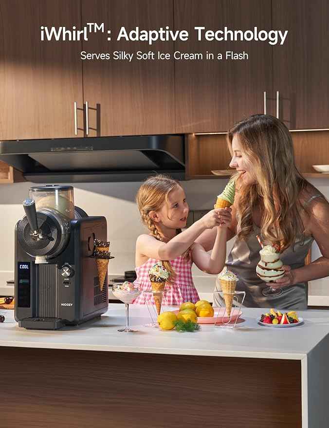 HiCOZY F3 Slushie Machine & Soft Serve Ice Cream Machine, No Ice Needed, Self-Cleaning, 5 Presets for Soft Serve, Frozen Drink, Milk Shake, Margaritas, Frappés and More