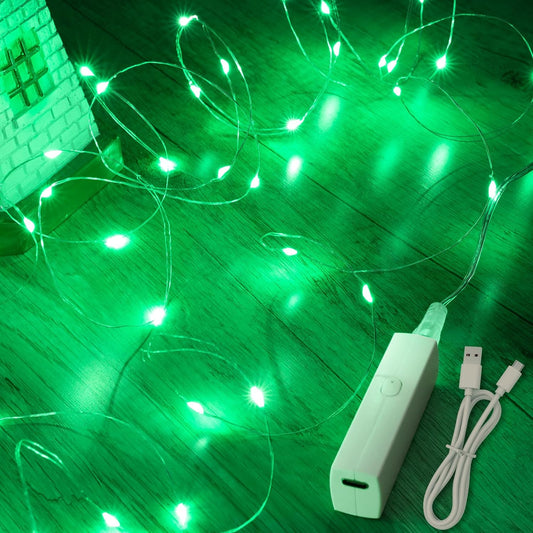 Lakumu LED String Lights Battery Operated, Fairy Lights with Timer, Mini LED Twinkle Lights for Bedroom, Christmas Decorations, Wedding, Vine, Centerpiece Table Decor (5M/16FT Green)