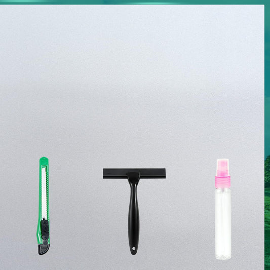 Frosted Glass Window Film with Tools,Reusable Window Privacy Film,Static Clings Window Film Kit for Home Bathroom and Office. (Pure, 45.2Inch×196.9Inch)